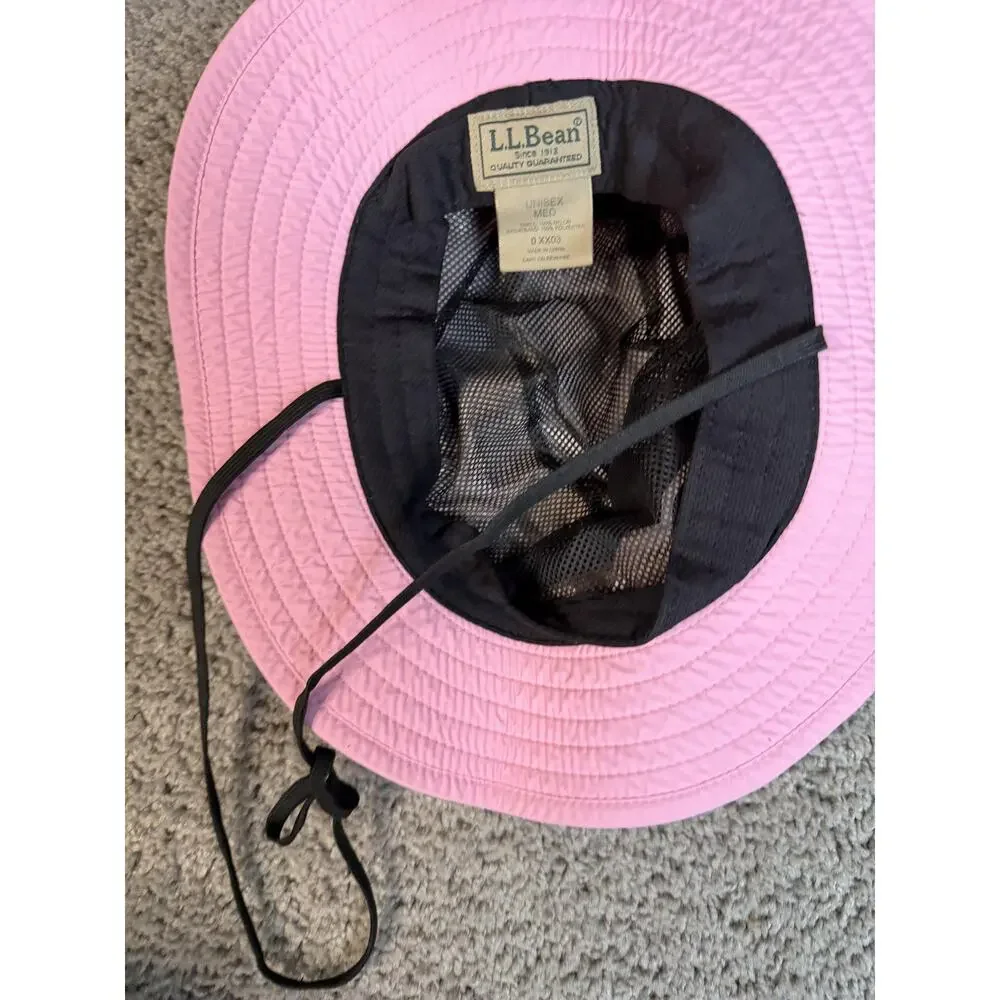 L.L. Bean Hat Cap Strap Back Unisex Kids M Pink Adjustable Sun Hat Nylon Mesh